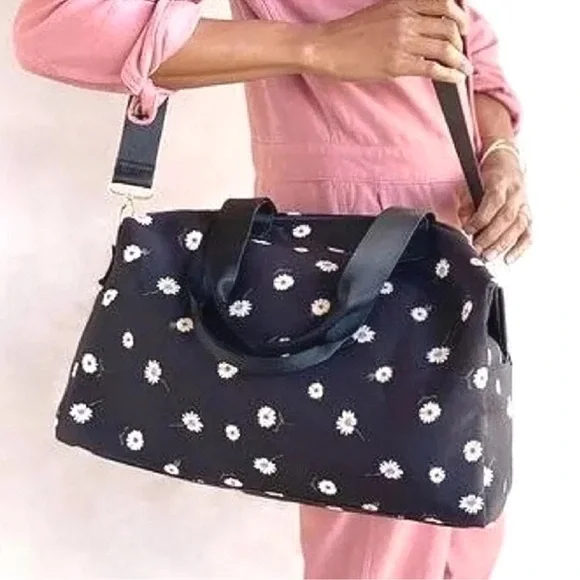 Alice + Olivia Black Daisy Print Travel Weekender Duffle Bag 🌼 - Picture 13 of 14